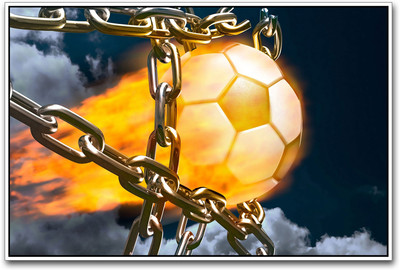 

Football in chains Paper Print(12 inch X 18 inch)