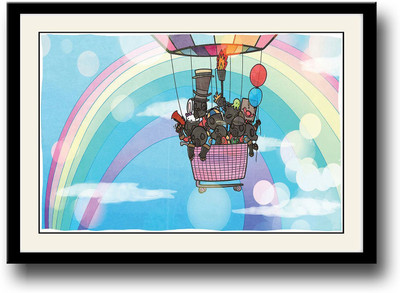 

Characters in Hot air balloon Fine Art Print(10 inch X 14 inch, Framed)