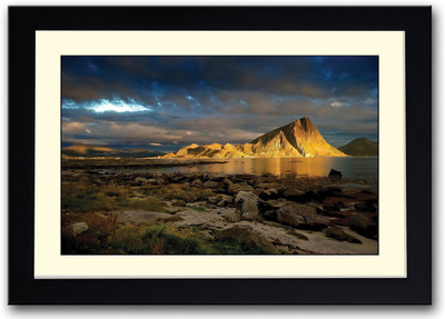 

Mountain during Sunset Fine Art Print(14 inch X 20 inch, Framed)