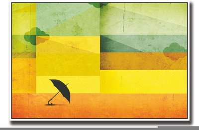 

Posterhouzz Umbrella with yellow background Fine Art Print(12 inch X 18 inch, Rolled)