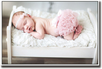 

Baby sleeping on small bed Fine Art Print(12 inch X 18 inch, Rolled)