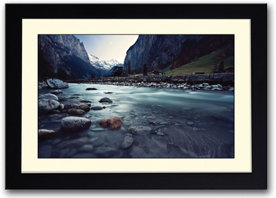 

Serene Mountain River In Switzerland Fine Art Print(14 inch X 20 inch, Framed)