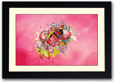 Red Fish Art Fine Art Print(14 inch X 20 inch, Framed)