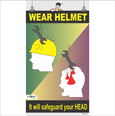 

Safety Poster-Wear Helmet Paper Print(26 inch X 14.22 inch, Rolled)