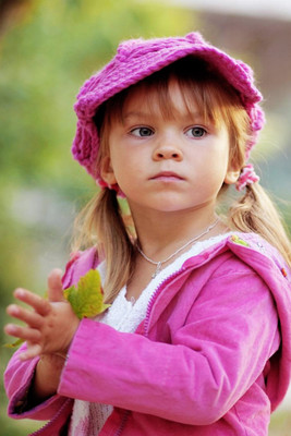 

Child's Love - Cute Girl in a Pink Dress Paper Print(18 inch X 12 inch, Streched)