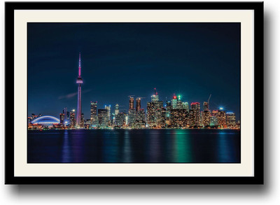 

Skyscrapers at Night Fine Art Print(10 inch X 14 inch, Framed)