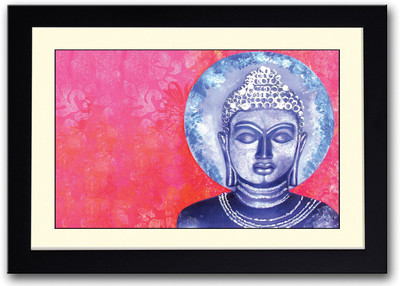 

Blue and Red Buddha Art Fine Art Print(14 inch X 20 inch, Framed)