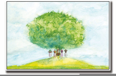 

Posterhouzz Aliens and tree art Fine Art Print(12 inch X 18 inch, Rolled)