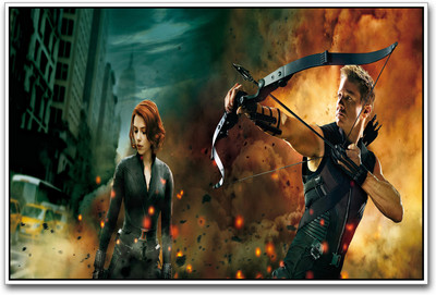 

Avengers hawkeye and blackwidow Paper Print(12 inch X 18 inch)