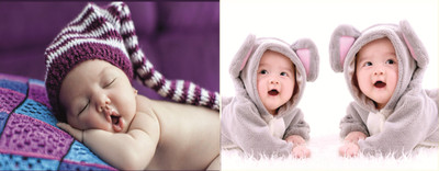 

Cute Baby Poster Smiling New Born Infant Child love Wall Décor 2 Pcs Combo Photographic Paper(12 inch X 18 inch)