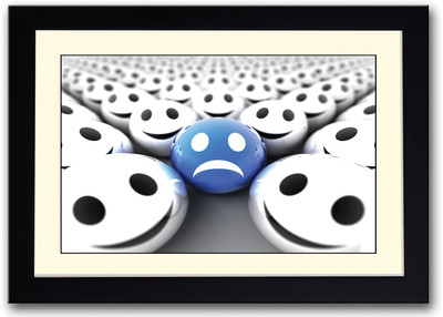 

Blue Sad Smiley Fine Art Print(14 inch X 20 inch, Framed)