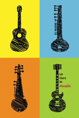 

Vintage Music Instruments Paper Print(18 inch X 12 inch, Rolled)