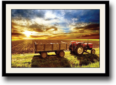 

Tractor in the fields Fine Art Print(10 inch X 14 inch, Framed)