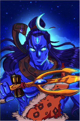 

Angry Shiva Art Poster Paper Print(18 inch X 12 inch, Rolled)