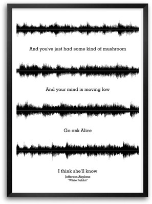 

Jefferson Airplane "White Rabbit" Lyrics Quotes Paper Print(16.5 inch X 11.5 inch, Framed)