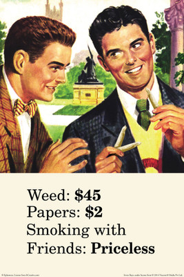 60% OFF on bCreative Weed Papers Smoking With Friends (Officially Licensed) Paper Print(18 inch X 12 inch)