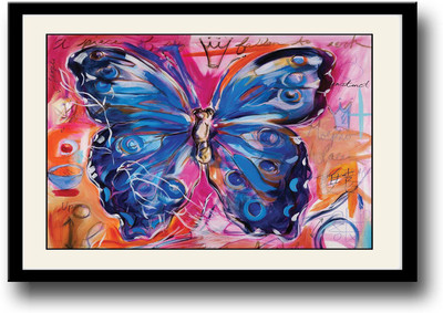 

Blue artistic Butterfly Fine Art Print(10 inch X 14 inch, Framed)