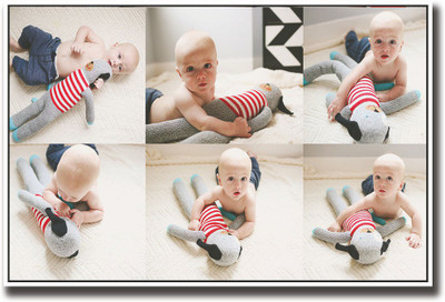 

Collage of baby with toy Fine Art Print(12 inch X 18 inch, Rolled)