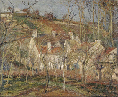 

Modern Masters Collection - Red roofs, corner of a village, winter by Camille Pissarro - Medium Size Ready To Frame Rolled Digital Art Print On Photographic Paper(24 inch X 18 inch, Rolled)
