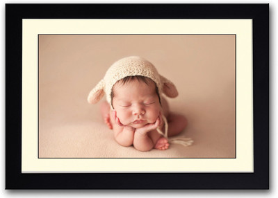 

Super Cute Baby With Brown Hat Fine Art Print(14 inch X 20 inch, Framed)