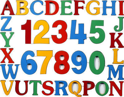 

Oshi - English Alpphabets and Numbers Chart (Ver. 2) Paper Print(12 inch X 18 inch, Streched)