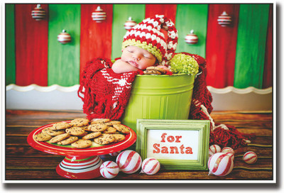 Cute newborn baby with cookies Fine Art Print(12 inch X 18 inch, Rolled)