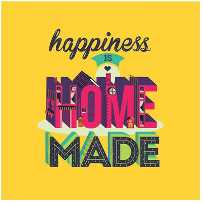 

Happiness Home Yellow Fine Art Print(20 inch X 20 inch, Rolled)