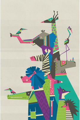 

Origami Jungle Grey 16x24inch Print Fine Art Print(24 inch X 16 inch, Rolled)