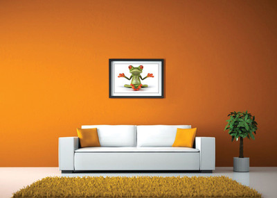 

Green Frog Meditation Fine Art Print(14 inch X 20 inch, Framed)