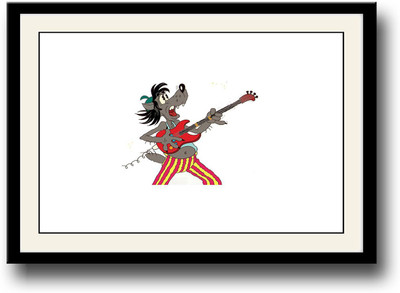 

Cartoon playing guitar Fine Art Print(10 inch X 14 inch, Framed)