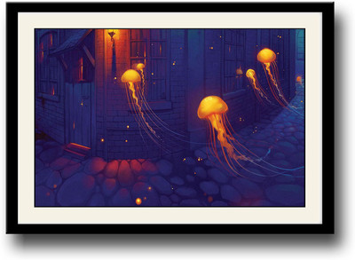 

Jellyfish artwork Fine Art Print(10 inch X 14 inch, Framed)