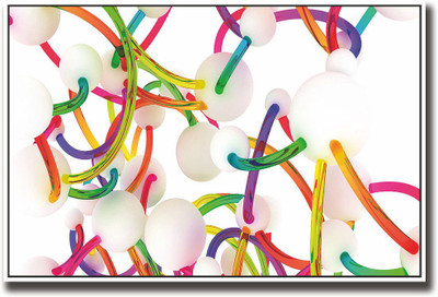 

Abstract white balls with colored wires Fine Art Print(12 inch X 18 inch, Rolled)