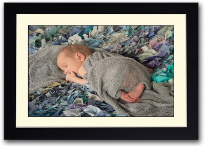 

Baby Wrapped In Grey Fine Art Print(14 inch X 20 inch, Framed)