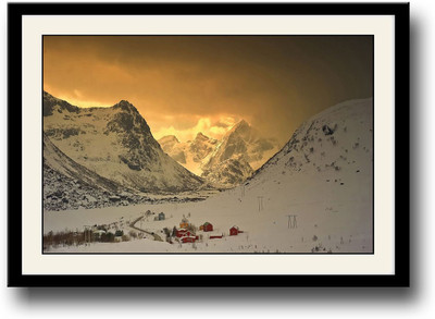 

Base Camp on Snow Covered Mountain Fine Art Print(10 inch X 14 inch, Framed)
