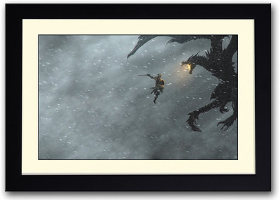 

Knight Fighting Dragon Fine Art Print(14 inch X 20 inch, Framed)