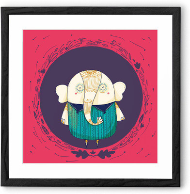 

Circle Elephant Fine Art Print(24 inch X 24 inch, Framed)