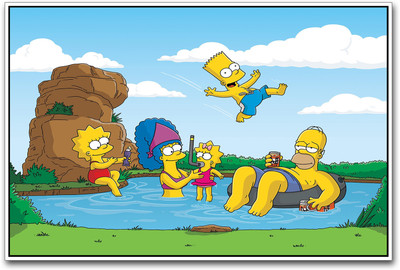 

The Simpsons enjoying in the pool Paper Print(12 inch X 18 inch)