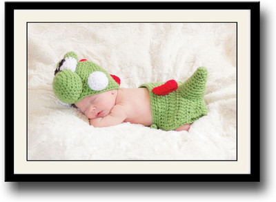 

Sweet baby sleeping in green Fine Art Print(10 inch X 14 inch, Framed)