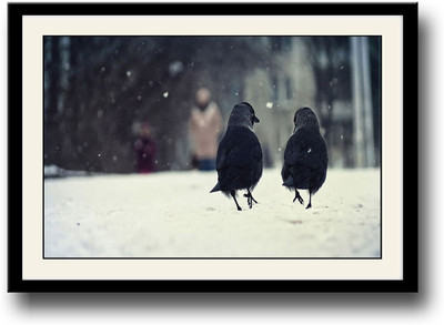 

Two Black birds Fine Art Print(10 inch X 14 inch, Framed)