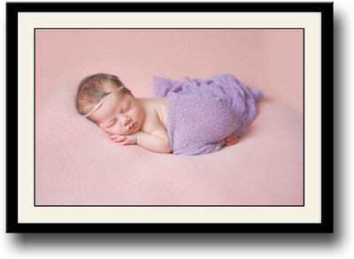 

Adorable baby in purple Fine Art Print(10 inch X 14 inch, Framed)