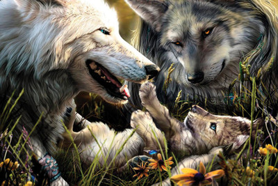 

Wolf Family Paper Poster 12"x18" Paper Print(13 inch X 19 inch, Rolled)