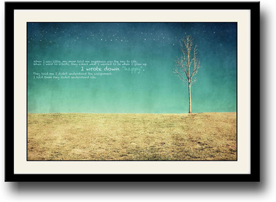 

Happiness Quote Fine Art Print(10 inch X 14 inch, Framed)