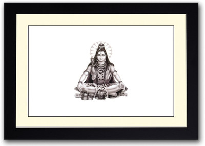 

God Shiv B&W Artistic Fine Art Print(14 inch X 20 inch, Framed)