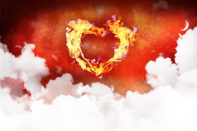 

Posterhouzz Fire Heart Poster Fine Art Print(12 inch X 18 inch, Rolled)