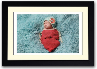 

Cute Little Baby Wrapped In Red Fine Art Print(14 inch X 20 inch, Framed)