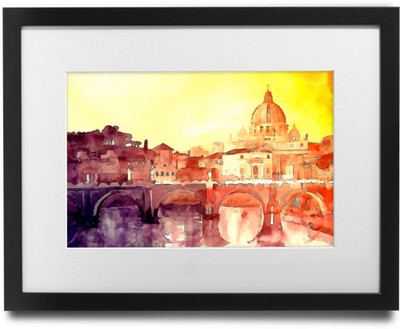 

Shaildha's Water Colour Painting Print of Sunset In Rome Fine Art Print(9 inch X 11 inch)