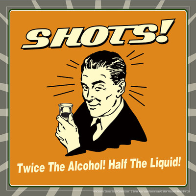 

bCreative Shots Twice The Alcohol Half The Liquid (Officially Licensed) Paper Print(12 inch X 12 inch)