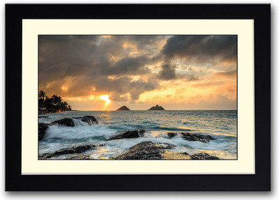 

Sunrise At Lanikai Point Hawaii Fine Art Print(14 inch X 20 inch, Framed)