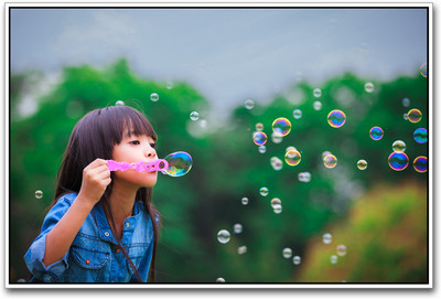 

Cute Girl with Bubbles Paper Print(12 inch X 18 inch)