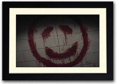 

Blood Smiley On Wall Fine Art Print(14 inch X 20 inch, Framed)